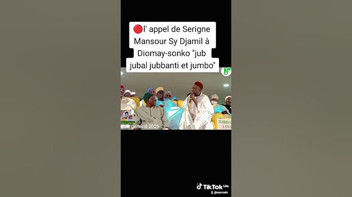 🔴l' appel de Serigne Mansour Sy Djamil à Diomay-sonko "jub jubal jubbanti et jumbo "