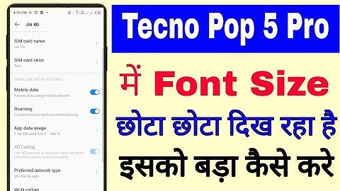Tecno Pop 5 pro me font size bada/increase kaise kare ।how to increase font size in Tecno Pop 5 pro