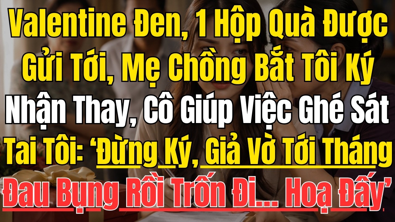 Valentine Đen, Một Hộp Quà Được Gửi Tới Mẹ Chồng Bắt Tôi Ký Nhận Thay, Cô Giúp Việc Ghé Sát Tai Tôi