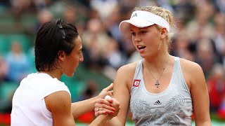 Caroline Wozniacki vs Francesca Schiavone 2010 Roland Garros QF Highlights