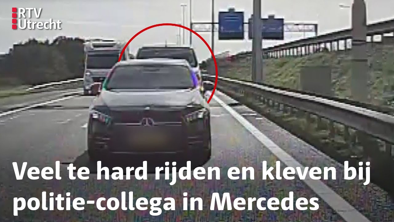 Busje op de A1 bij Amersfoort rijdt 147 km per uur en bumper kleeft Mercedes  | RTV Utrecht