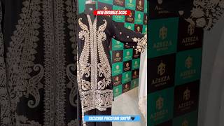 Exclusive Pakistani Suit ✨Premium MOSS Heavy Coding Embroidery!🤍🖤 #arrahman #azeezaboutique #viral