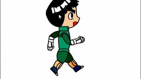 Rock Lee walk cycle using Adobe Flash CS5.5