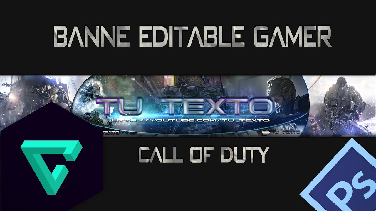 Banner editable para youtube | gamer | COD Advanced Warfare | 2015 - thptnganamst.edu.vn