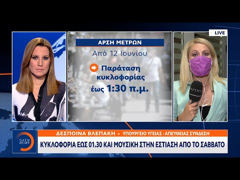 Κυκλοφορία έως 01:30 και μουσική στην εστίαση από το Σάββατο | Κεντρικό Δελτίο Ειδήσεων | OPEN TV