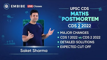 CDS 2 2022 Math Answer Key | Paper Analysis | Detailed Solution | Expected Cut-off | Saket Sharma