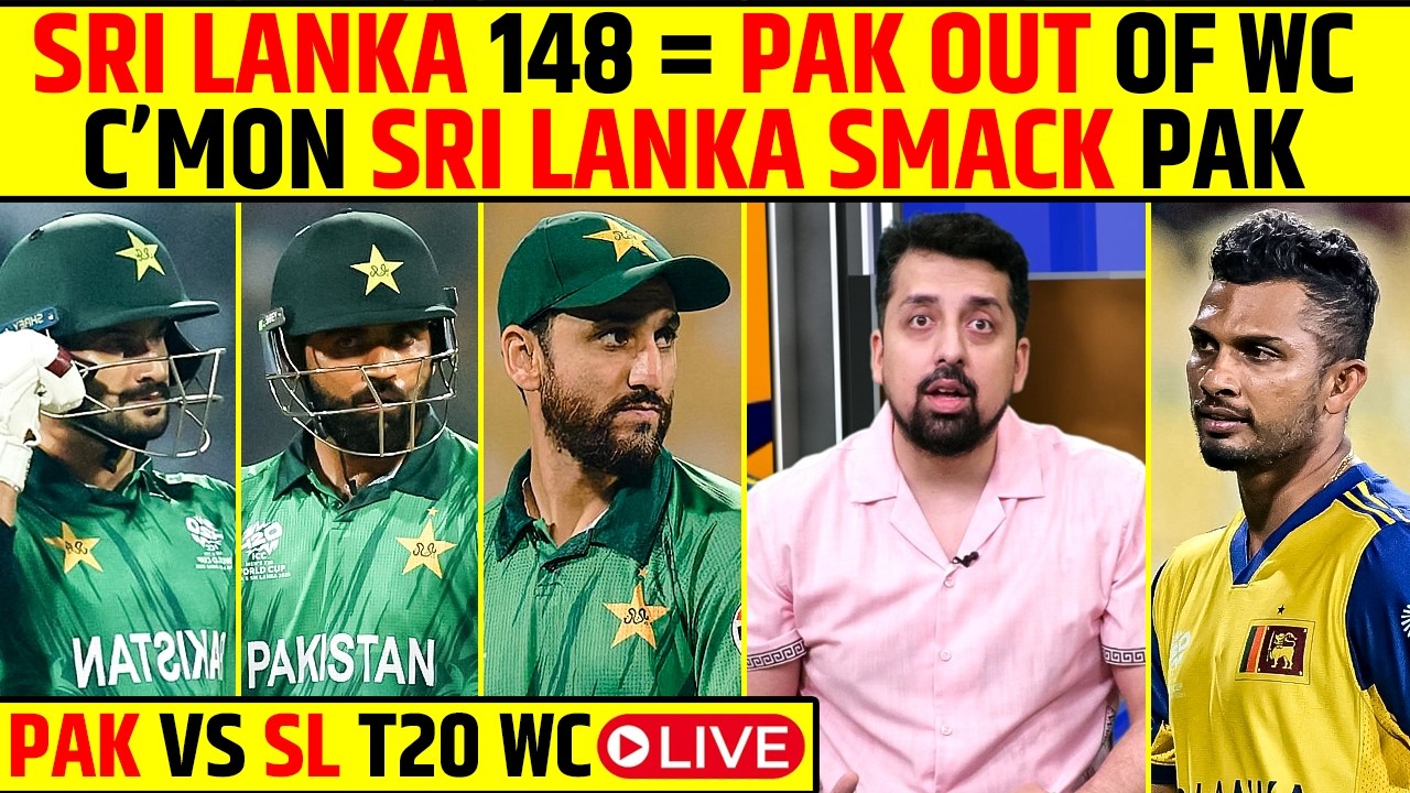 🔴PAKISTAN VS SRI LANKA T20 WC LIVE: CAN PAKISTAN DO MIRACLE VS SL? BABAR AZAM DEOPPED #pakvssl