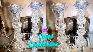 Best Dollar Tree | Thrift store crystal candle holders |center piece