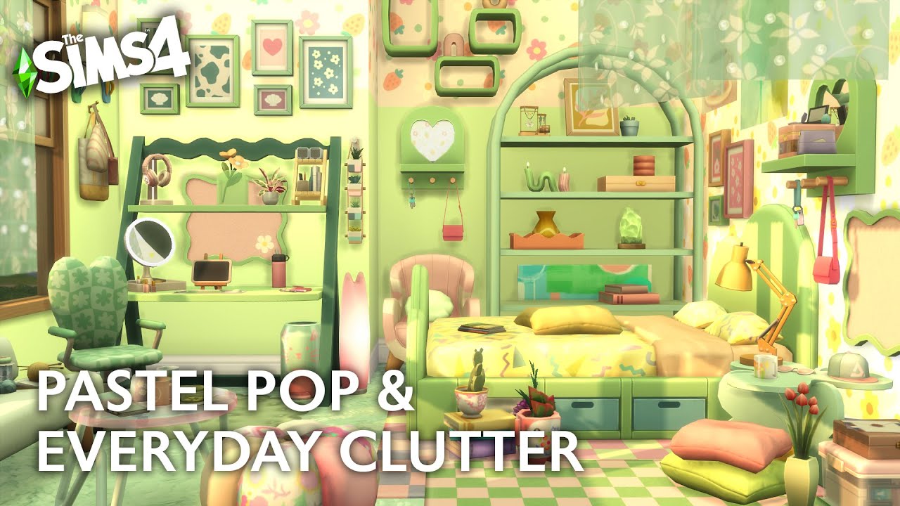 Pastel Pop & Everyday Clutter Themed Bedroom The Sims 4 Stop Motion