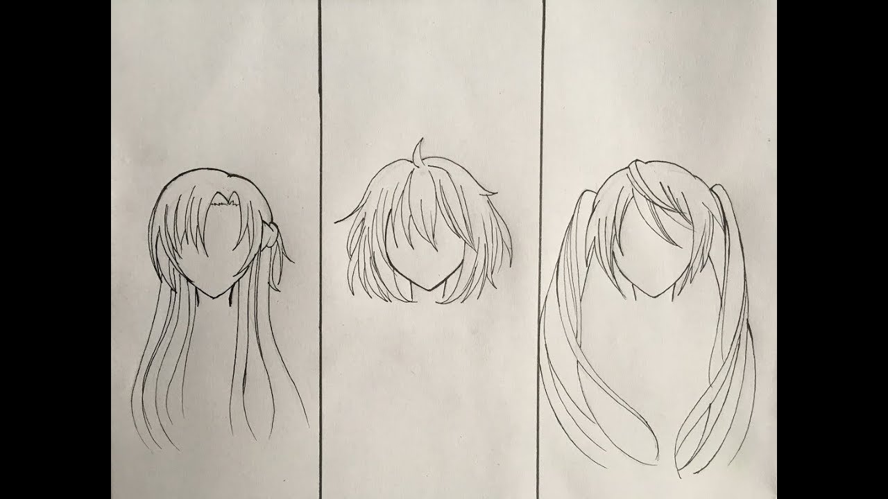 How to draw Girl's Hair (Anime Drawing Tutorial for Beginners) 