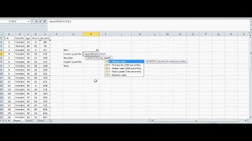 Finding 5 number summary statistics using excel