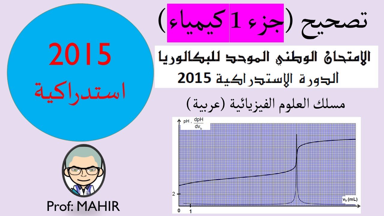 PC(تصحيح (كيمياء) امتحان وطني 2015 استدراكية (تحميل امتحان وتصحيح البقية انظر