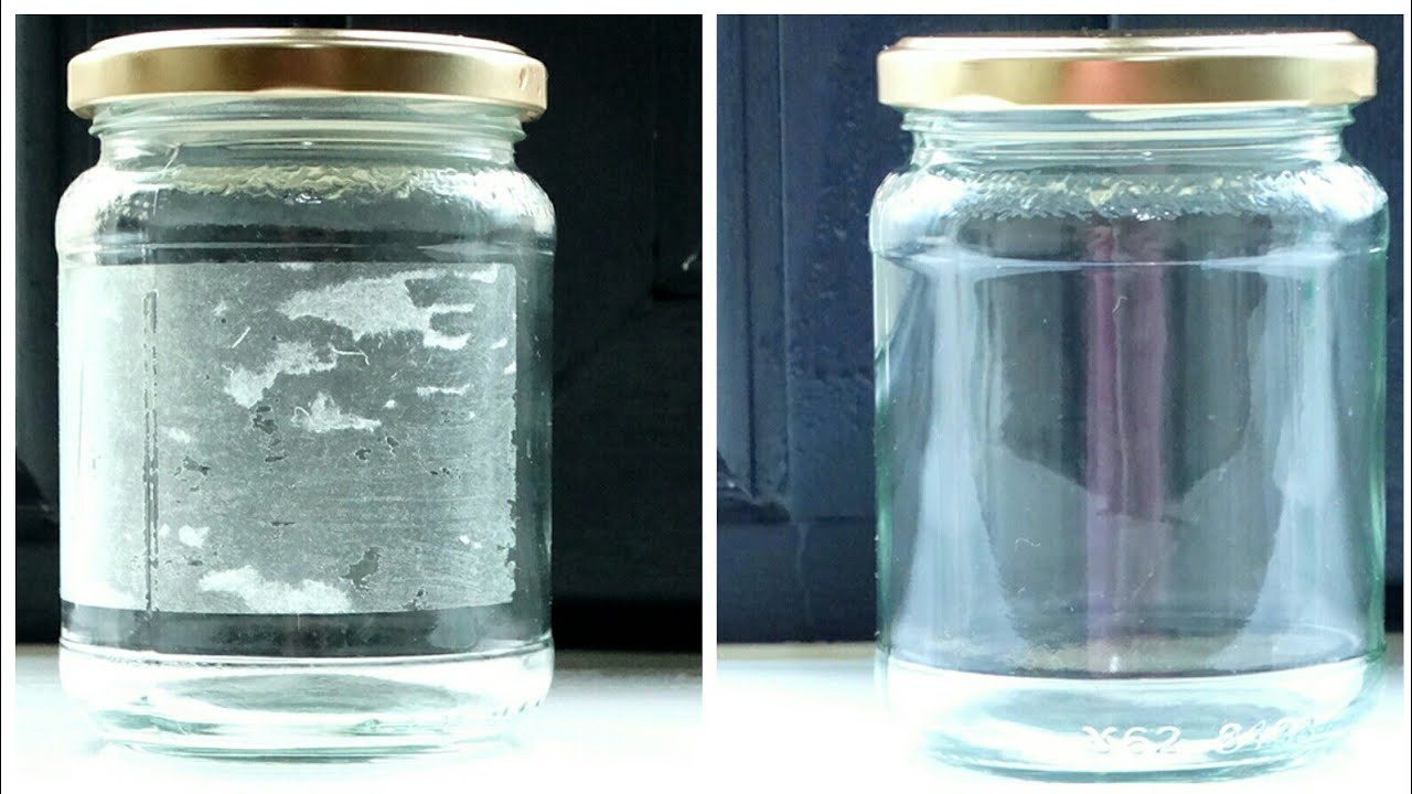 How To Remove Lable Glue or Sticker Glue From A Glass Jar  Easiest Way to  Remove Labels From Jars