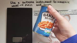 E3.18.1. Functional Skills Maths Entry 3: Use a suitable instrument to measure mass and length