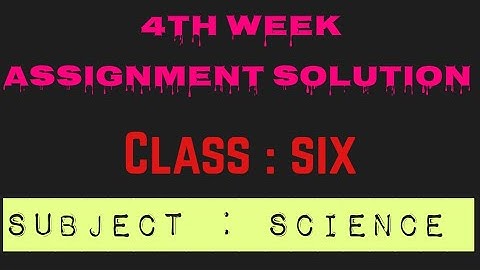 Class Six Science Assignment for 4th Week