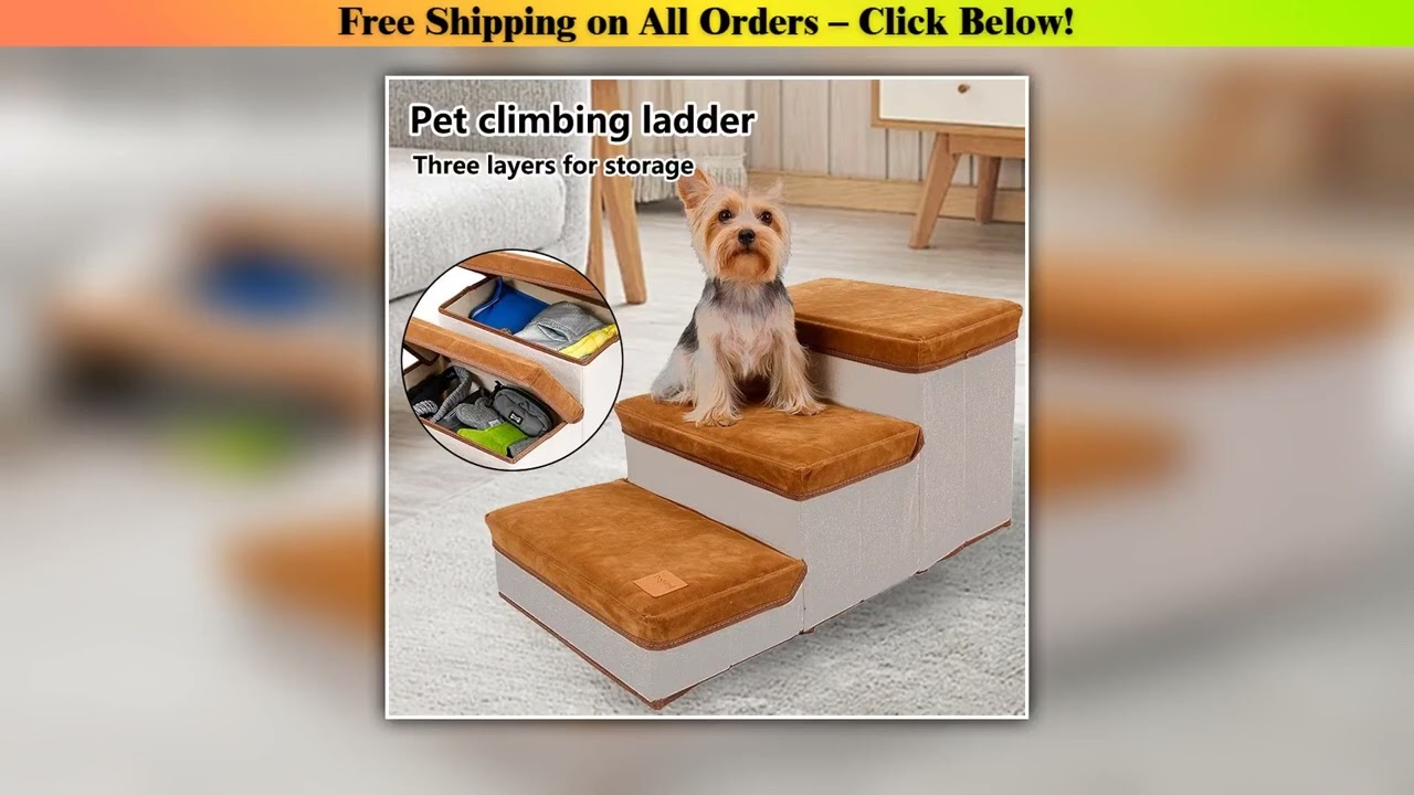 New Pet Climbing Ladder Foldable Storage Dog Climbing Anti Slip Large Capacity Pet Staircase