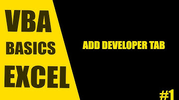 How to Add Developer Tab in Excel 2013 - VBA Basics