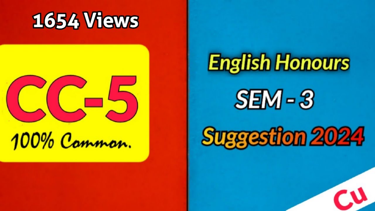 3rd Semester English Honours CC5 Suggestion 2024 Calcutta
