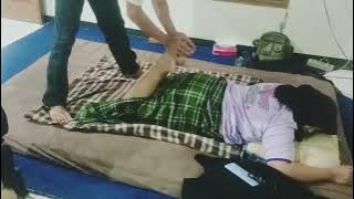 Traditional massage, full body massage by beautiful lady