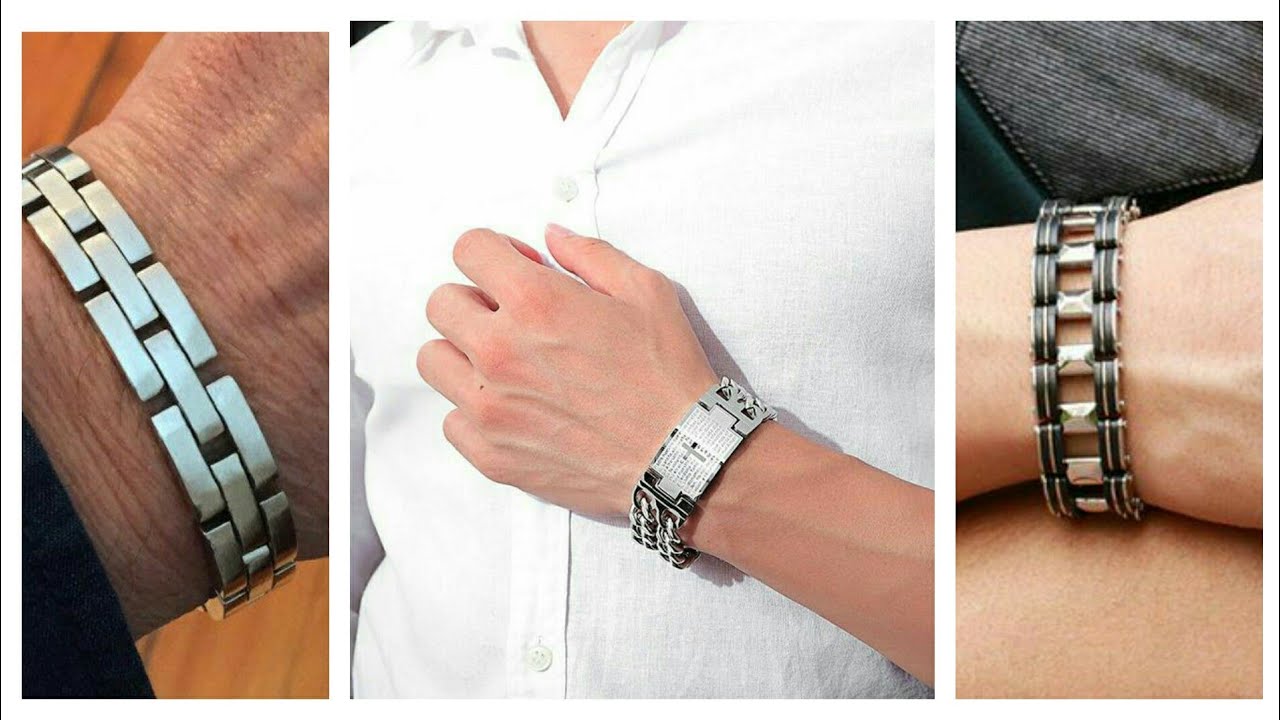 The most beautiful and stylish groom silver hand band ideas/simple and stylish groom stainless band.