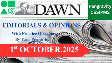DAWN Editorial & Opinion Analysis | 01st October, 2025 | CSS PMS Preparation | Pengravity Team