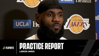 Lebron James Discusses The Matchup With The Houston Rockets Lakers Practice