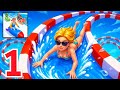 Aquapark io Gameplay Walkthrough Part 1 Aqua Cup Race 
