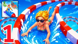 Aquapark io Gameplay Walkthrough Part 1 - Aqua Cup Race (iOS, Android) screenshot 1