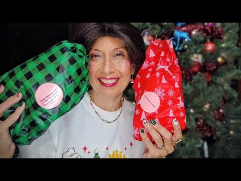 ASMR 🎄🎁 Opening Christmas Care Package 📦 from My Bestie @Angelonmyshoulder 