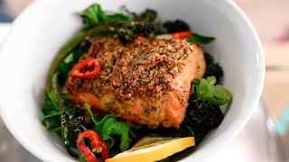 Cooking For Wellness at NYU Langone Health: Simple and Savory Walnut-Crusted Salmon