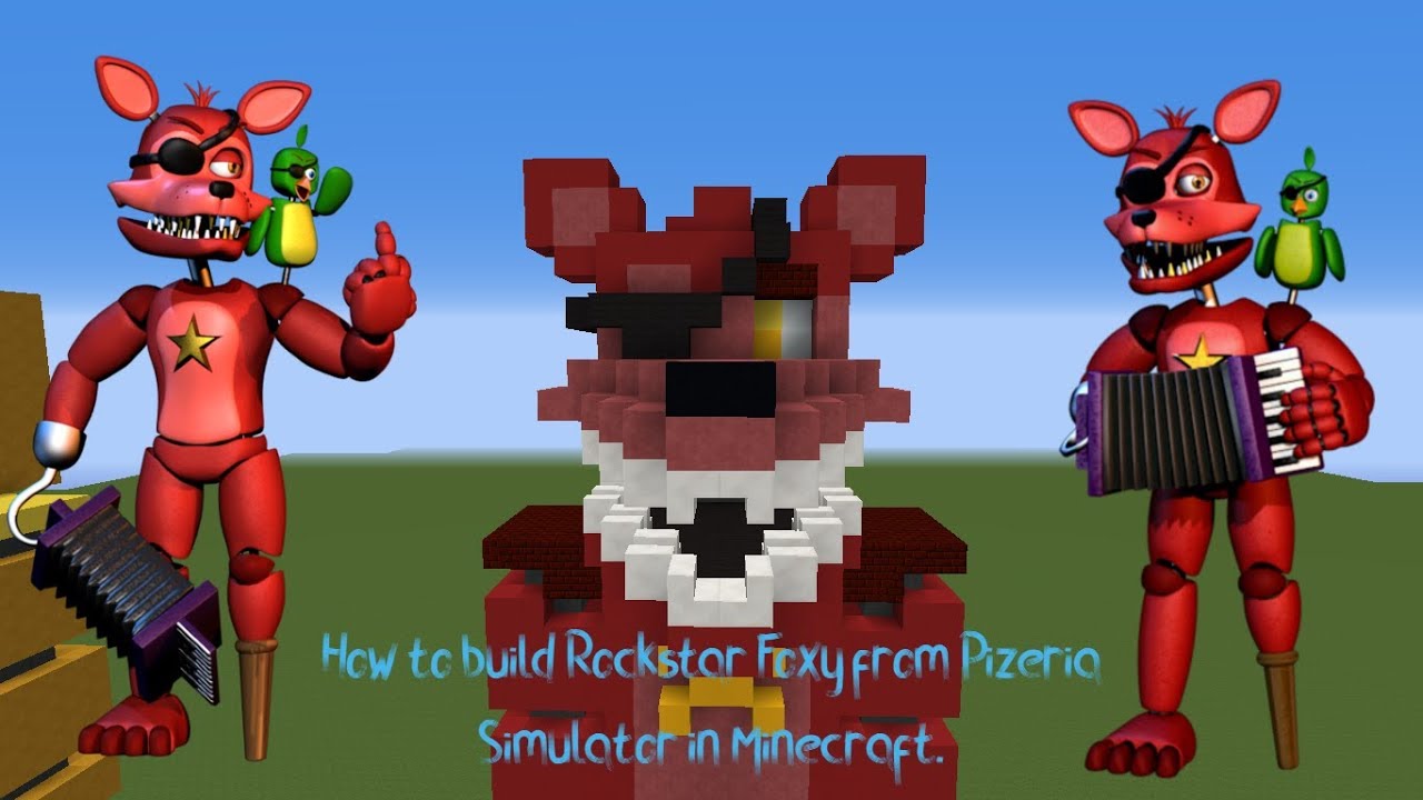 How To Build Rockstar Foxy Freddy Fazbear S Pizzeria Simulator In Minecraft Youtube - how to be rockstar foxy in roblox youtube