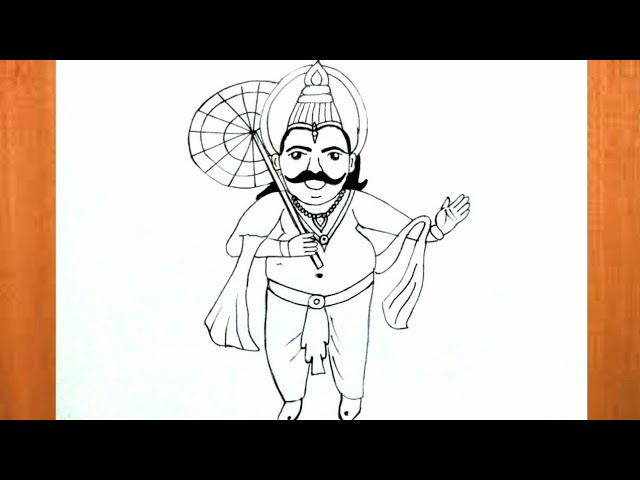 How to draw maveli,Happy Onam Drawing for kids Step By Step,onam pencil  drawings - YouTube | Drawing for kids, Pencil drawings easy, Happy onam