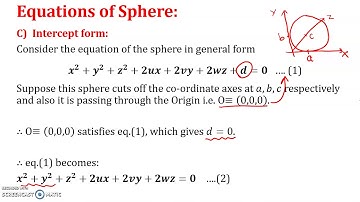 Different forms of Equation of Spheres in 3D-Geometry