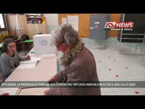AFFLUENZA, LA PROVINCIA SI FERMA AL 44%. COMUNE PIU' VIRTUOSO MARCON CON OLTRE IL 50% | 24/11/2025