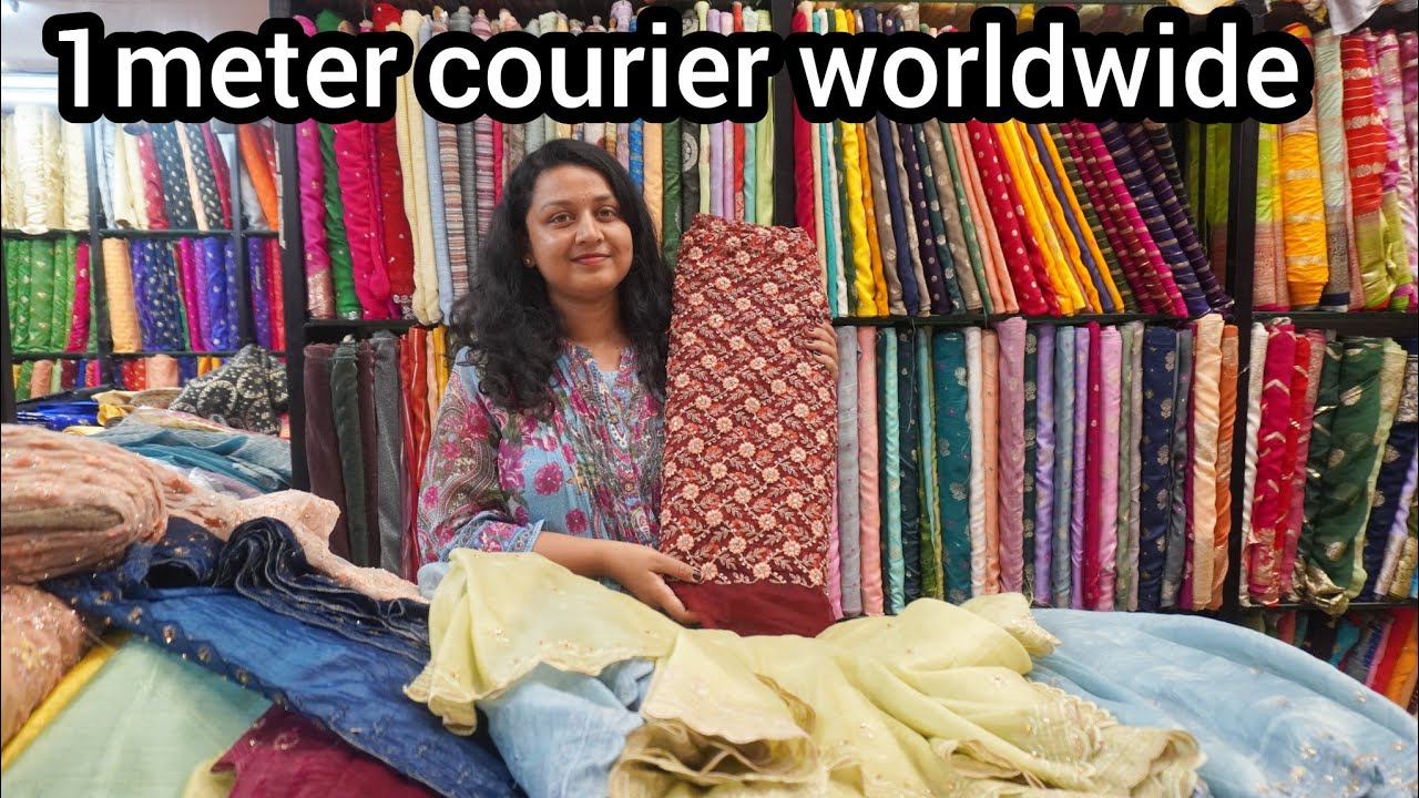 Hyderabad Exclusive designer fabrics in budget / 1meter courier worldwide YouTube
