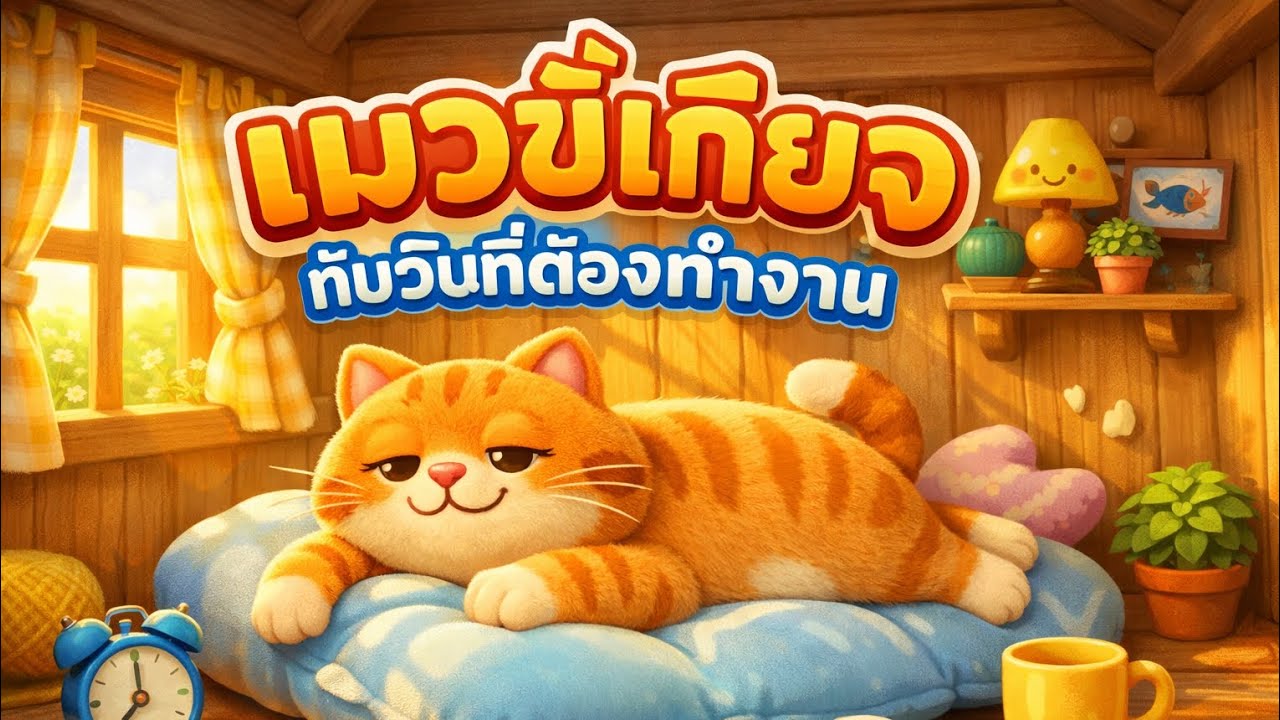 นิทาน✨แมวขี้เกียดกับวันที่ต้องทำงาน