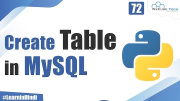 How to Create Table in MySql Python | Python Tutorial for Beginners