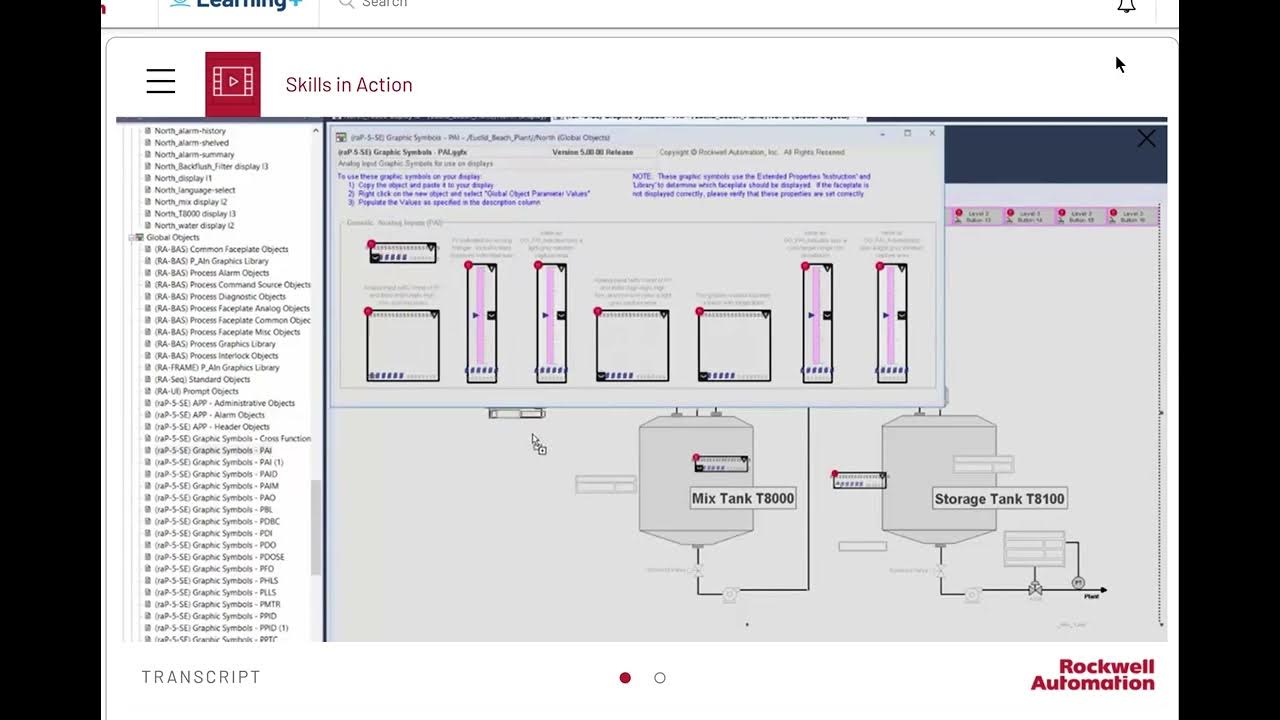 Developing a PlantPax HMI application using RA Library of process