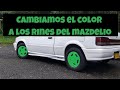 Cómo pintar rines 🤔 Cambiamos el color a los rines del mazdelio🚘