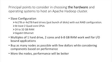 Hadoop Certification - CCAH - Principal points to consider hardware and OS for Hadoop cluster