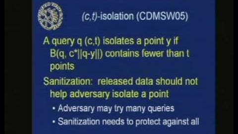 CERIAS Security: Mathematically Defining Privacy 2/6