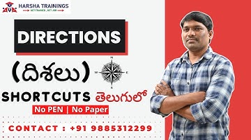 Directions in Telugu | ( దిశలు ) Reasoning Shortcuts |Reasoning Tricks in Telugu |Harsha Trainings