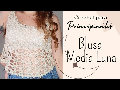 Blusa media luna a #crochet - YouTube