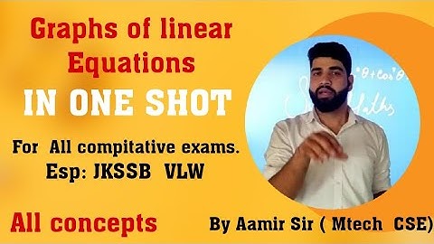 Graphs of linear equations (in 1 shot vedio)  For all competitive exams esp JKssb (VLW).