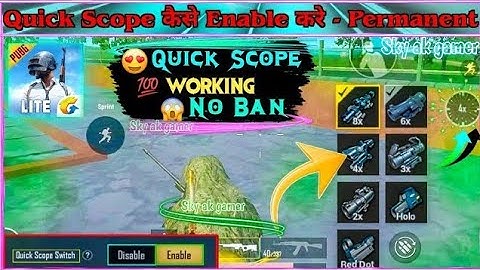 PUBG Mobile Lite Me Quick Scope Kaise Enable Kare | How To Enable Quick Scope In PUBG Mobile Lite