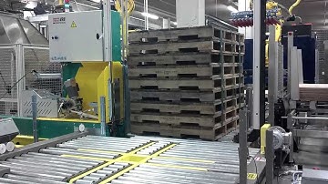 Newell strapping system with pallet rotation