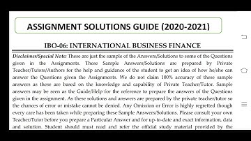 IBO 06 Ignou Solved Assignment 2020-21