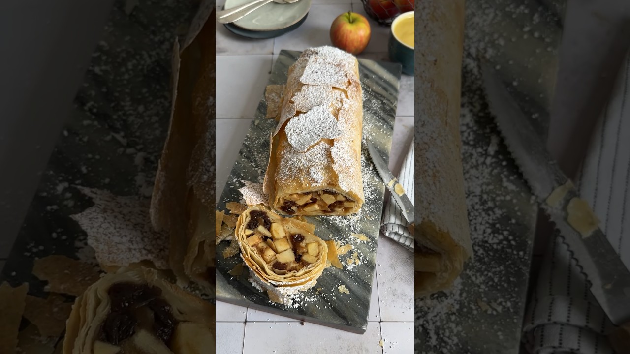 Einfacher Apfelstrudel mit Filoteig – der perfekte Nachtisch! - YouTube