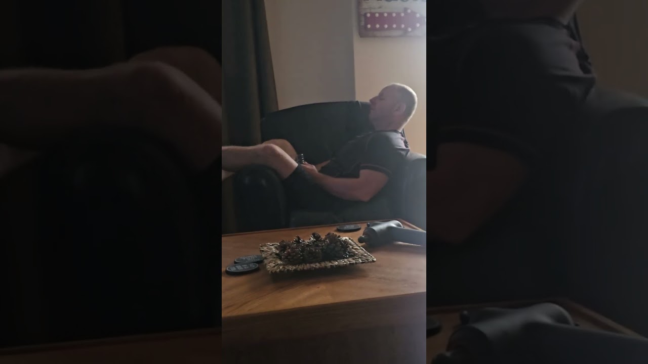 my hubby fell asleep while watching TV 🤣