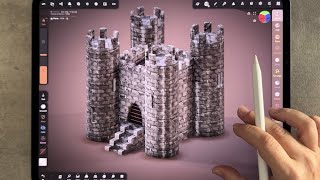 Medieval Castle in Nomad Sculpt + Painting in Procreate #nomadsculpt #procreate3D